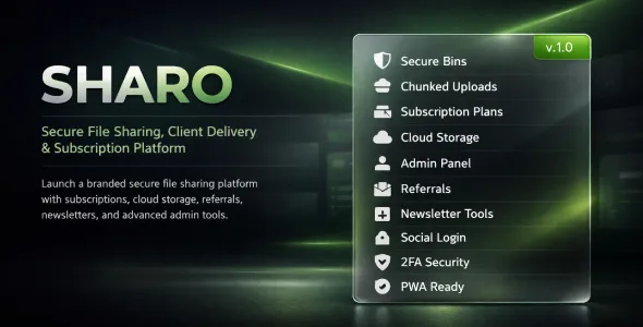 SHARO secure file delivery product preview